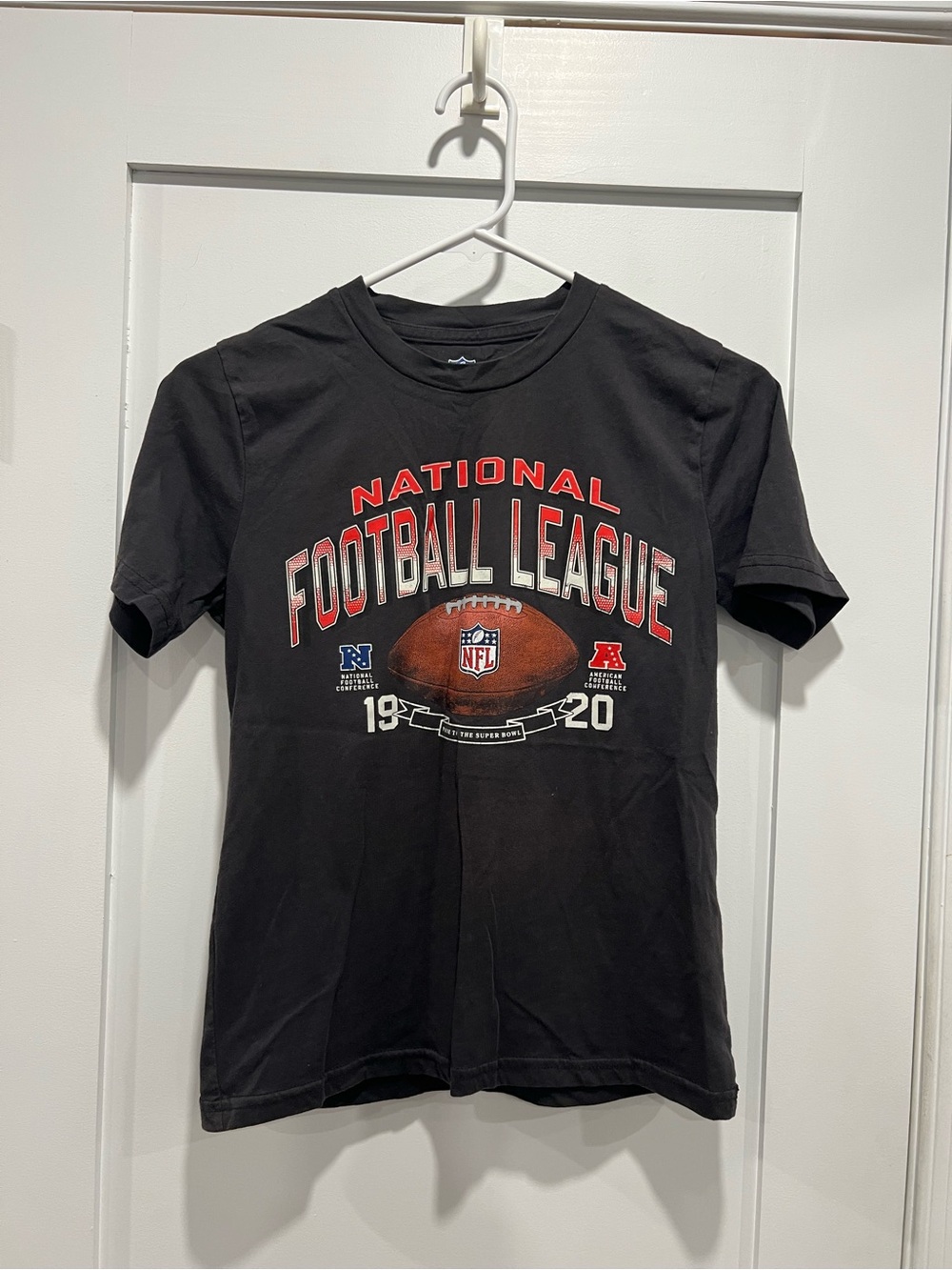 NFL Black Tee with Red & White National Football League Graphic